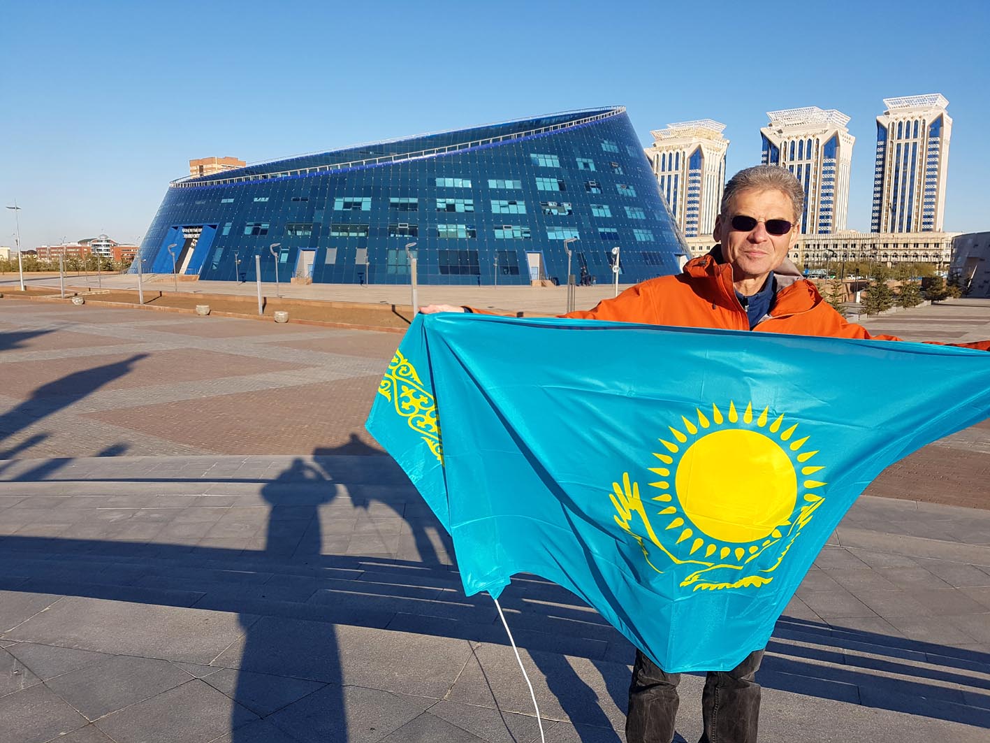 T-shirt Kazakhstan - Drapeau, Carte, Steppe & Aigle, Fierté Nationale (Neuf Avec Étiquettes)
