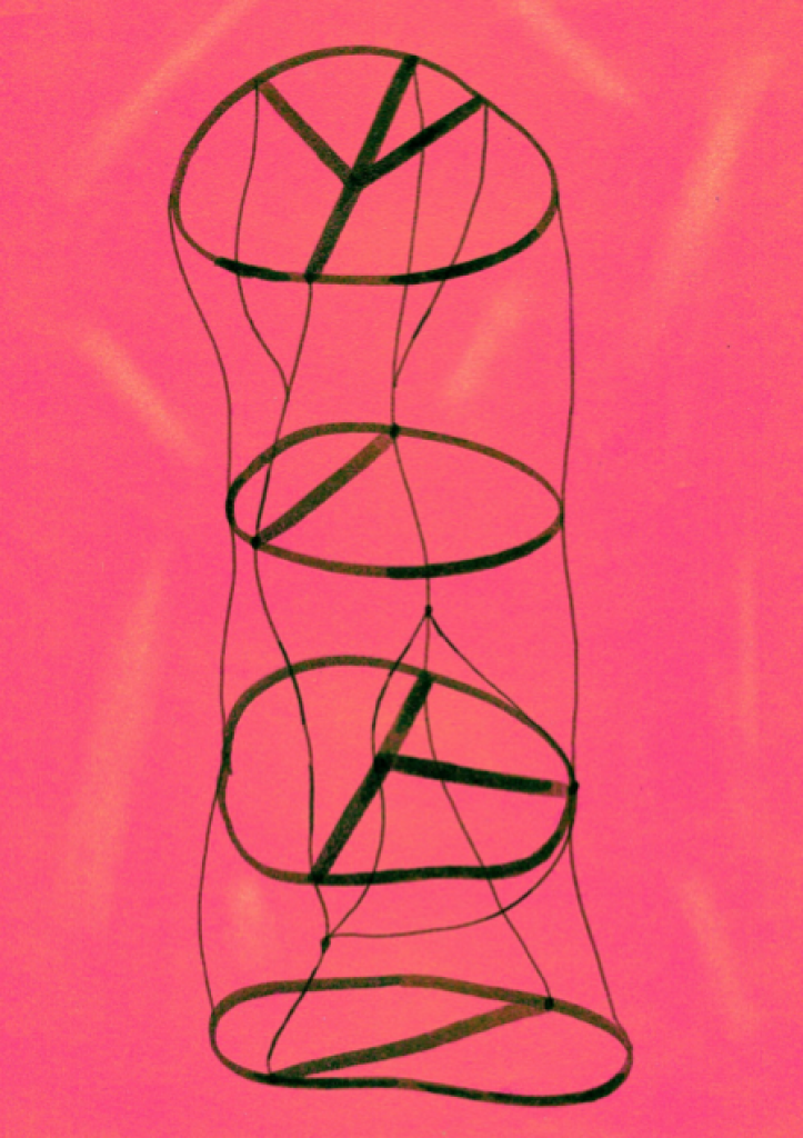 Illustration libre d'une mousse de spin (dessin de Lucile Bienvenu)