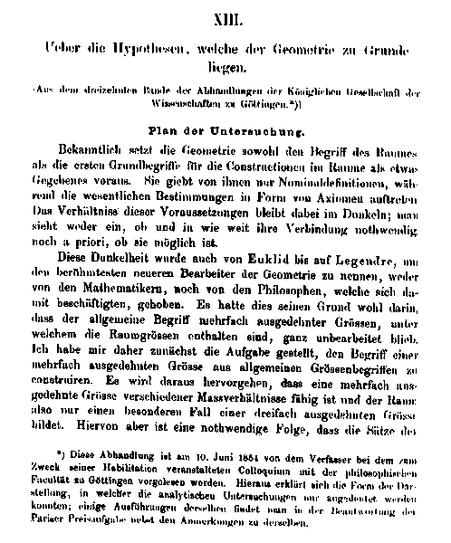 Bernhard riemann habilitation dissertation