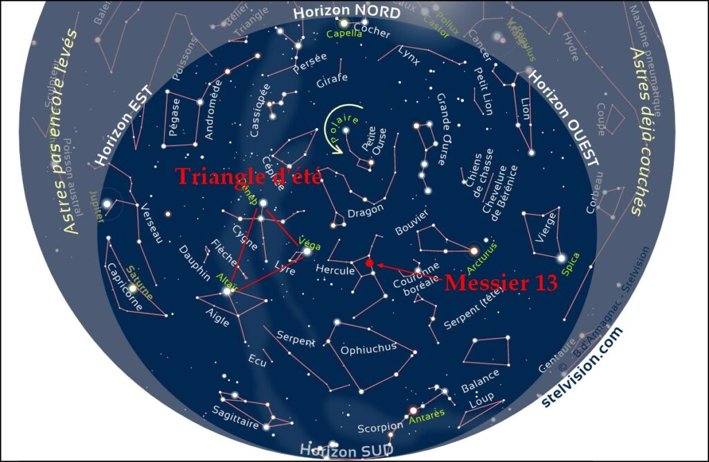 Ciel d'été admirez Messier 13, le grand amas d'Hercule — free download