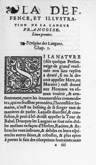 Joachim Du Bellay : Défense et illustration de la langue française (1549)