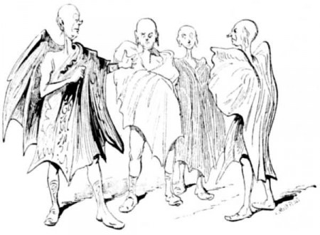 Martiens ailés, imaginés en 1889 par Henry de Graffigny et Georges Le Faure dans leur récit de science-fiction "Les aventures extraordinaires d'un savant russe"