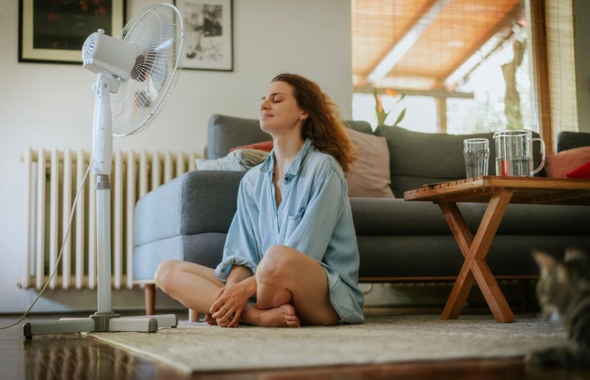 sensation de fraîcheur grâce au ventilateur